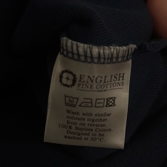 Lanigan & Hulme 100% Cotton Long Sleeve Shirt | Men’s S | Navy Luxury Basic - Picture 4 of 9